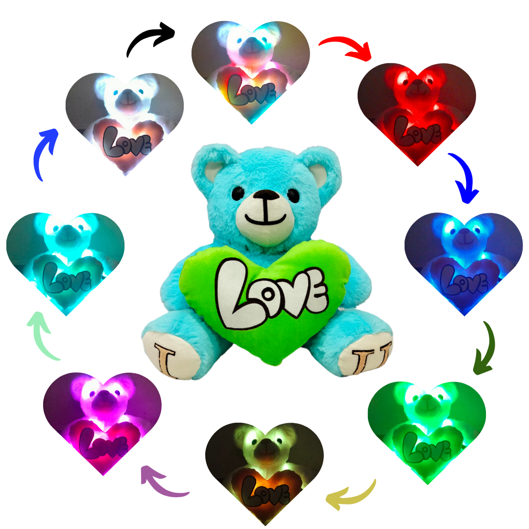 Sea Green Skin Color - I Love You Teddy Bear - Love Bear