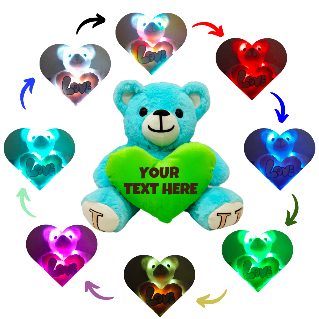 Sea Green Skin Color - I Love You Teddy Bear - Love Bear