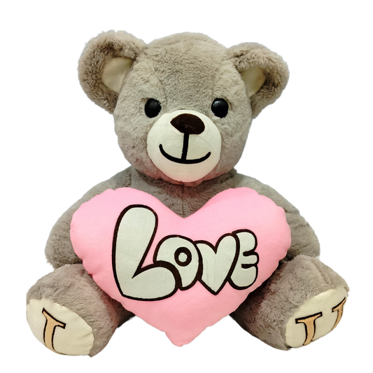 Light Grey Skin Color - I Love You Teddy Bear - Love Bear