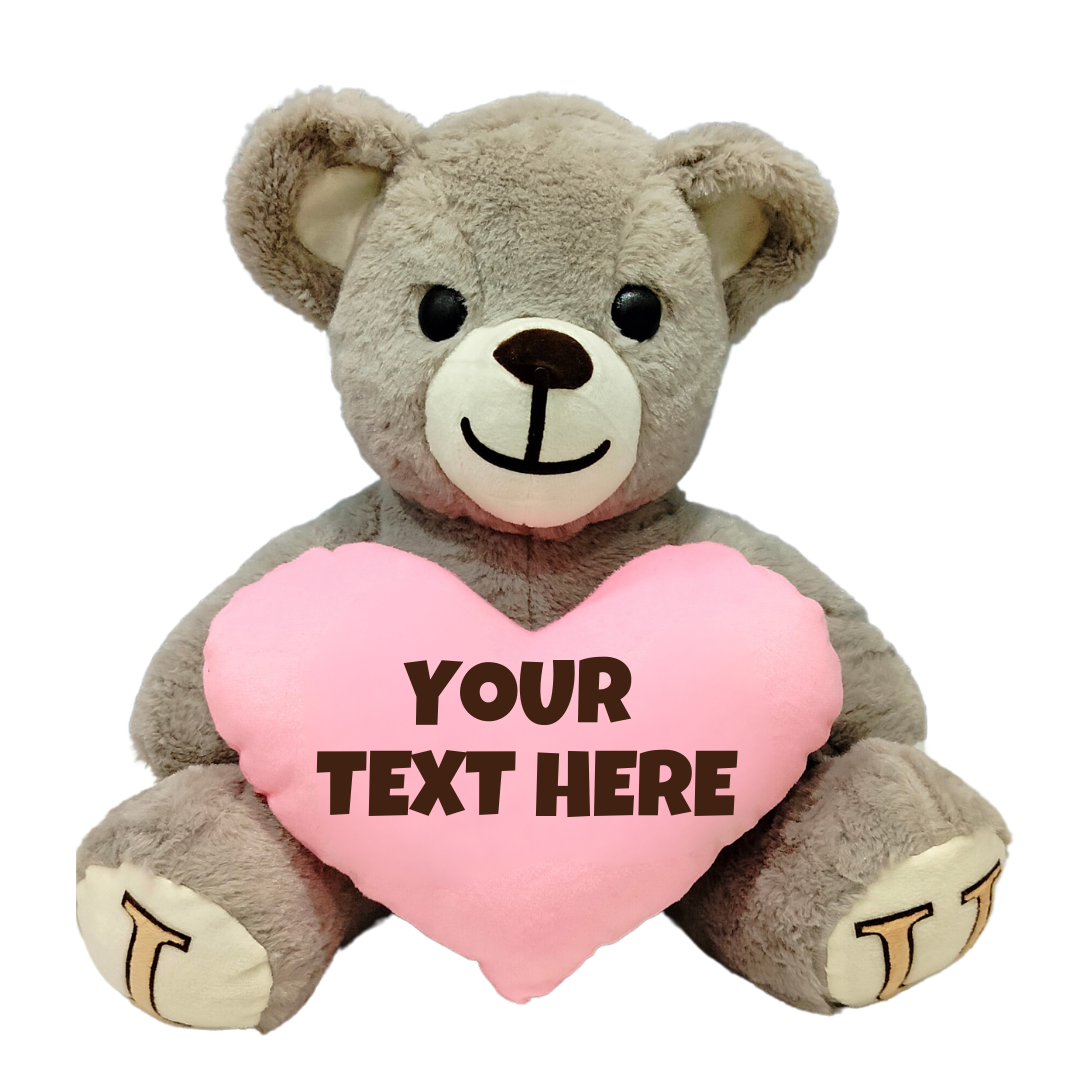 Light Grey Skin Color - I Love You Teddy Bear - Love Bear