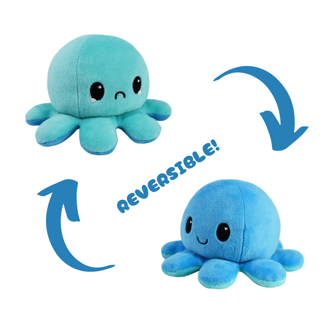 HAPPY BLUE & LIGHT BLUE SAD REVERSIBLE PLUSH