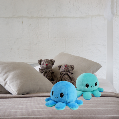 HAPPY BLUE & LIGHT BLUE SAD REVERSIBLE PLUSH