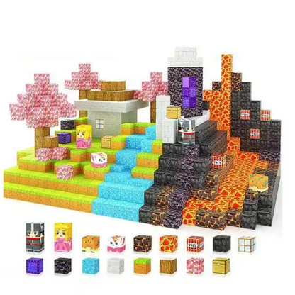 Magnetic Building Blocks- Cherry Blossom Theme