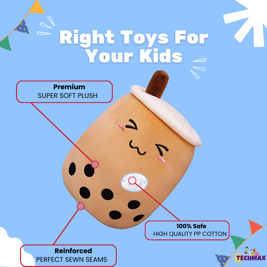 BROWN CLOSE EYE BOBA TEA PLUSH