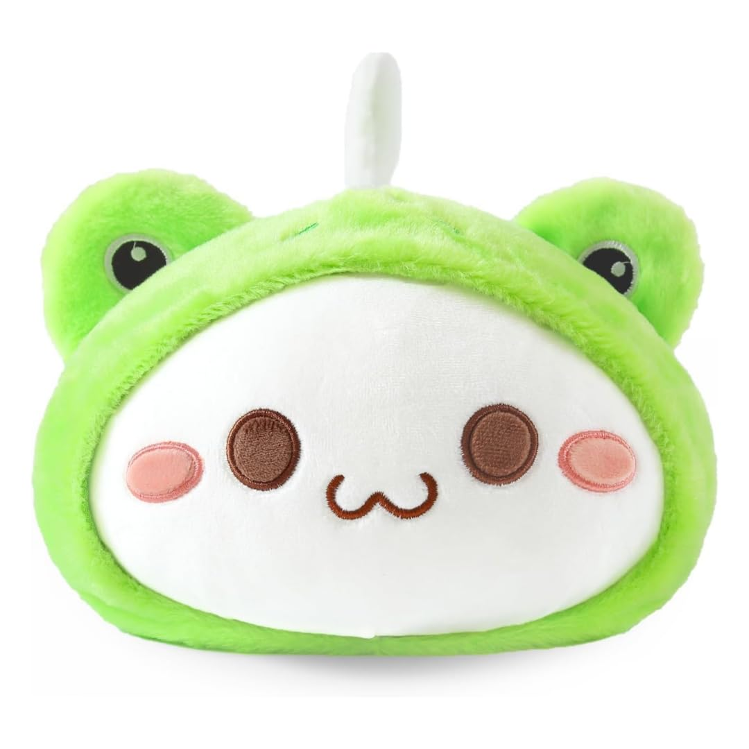 SLEEPY GREEN FROG CAT PLUSH TOY