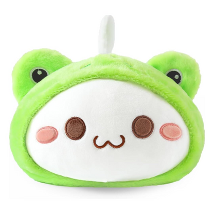 SLEEPY GREEN FROG CAT PLUSH TOY