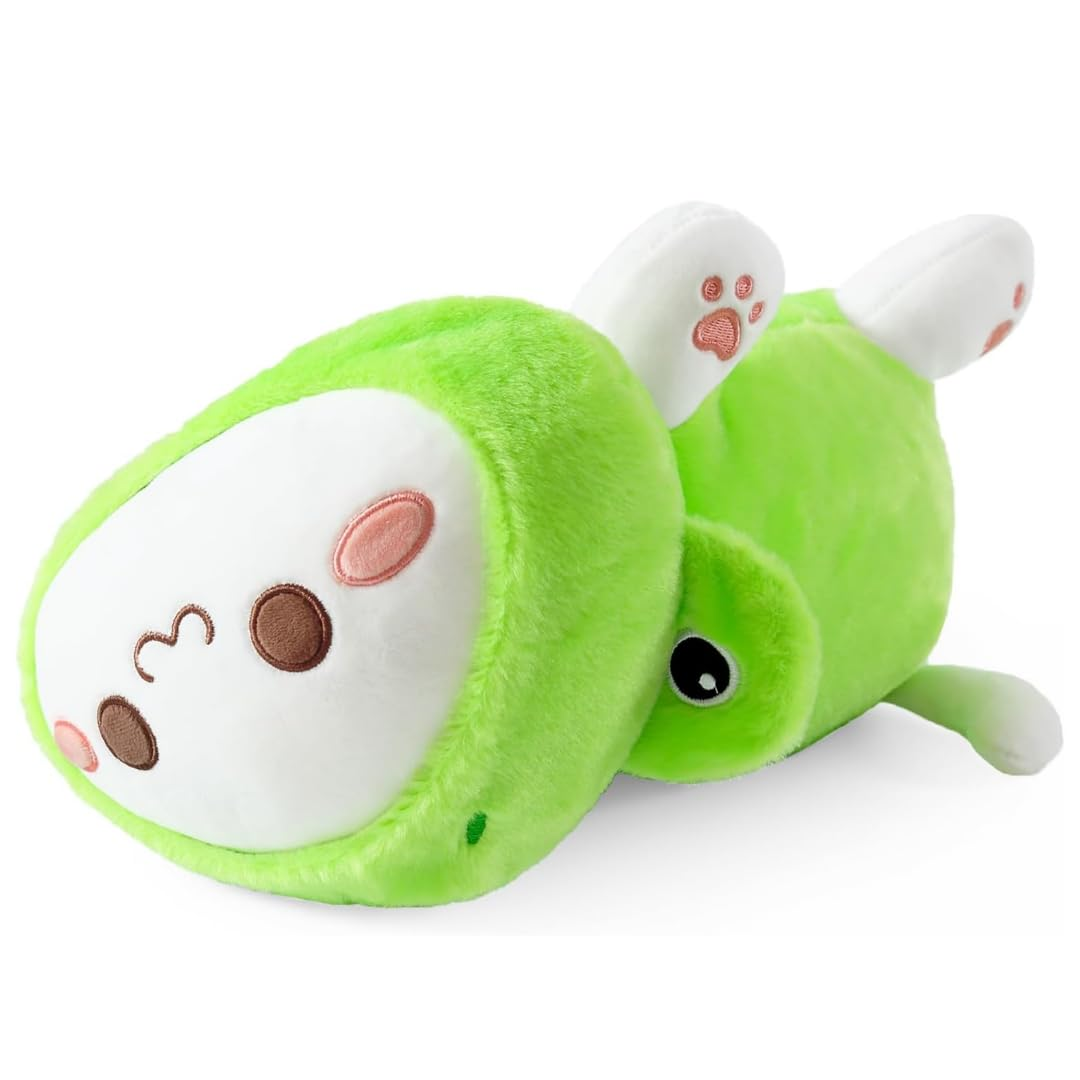 SLEEPY GREEN FROG CAT PLUSH TOY