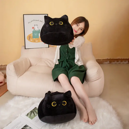 3D Black Cute Kawaii Cat Plush Soft Toy