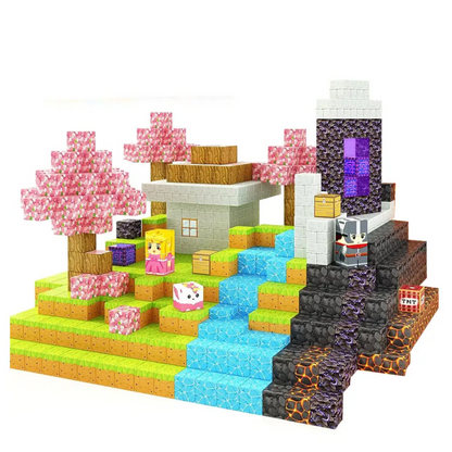 Magnetic Building Blocks- Cherry Blossom Theme