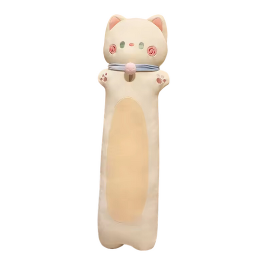 NECK BALL WHITE LONG CAT PLUSH TOY