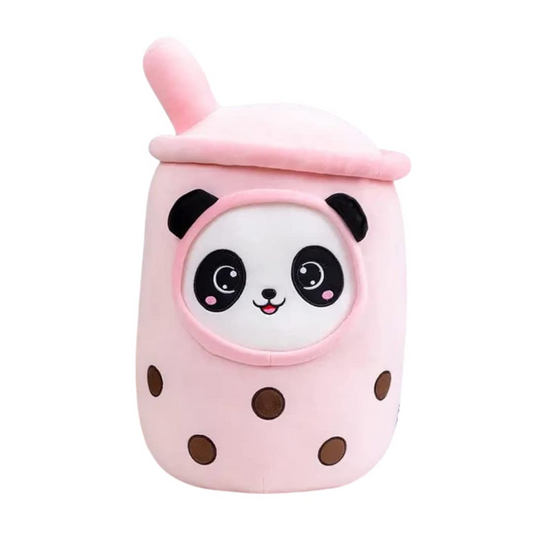 CUTE PINK BOBA PANDA PLUSH PILLOW