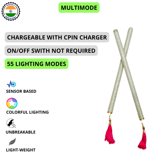 Multimode Rechargeable Sparking Dandiya