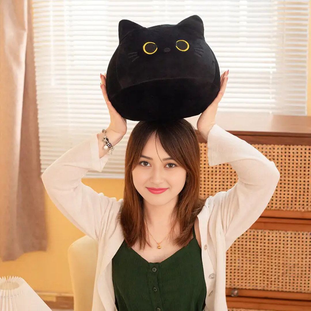 3D Black Cute Kawaii Cat Plush Soft Toy