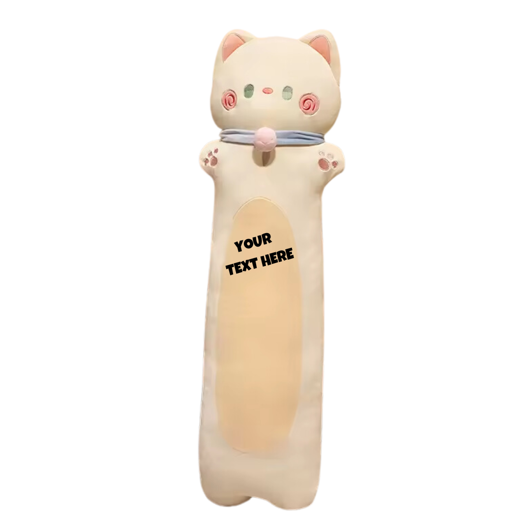 NECK BALL WHITE LONG CAT PLUSH TOY