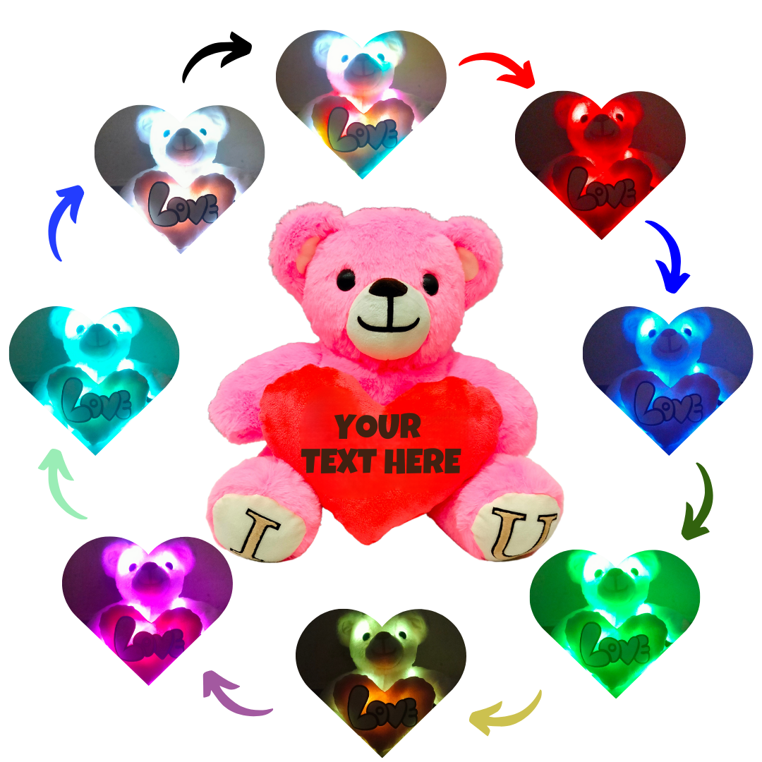 Pink Skin Color - I Love You Teddy Bear - Love Bear