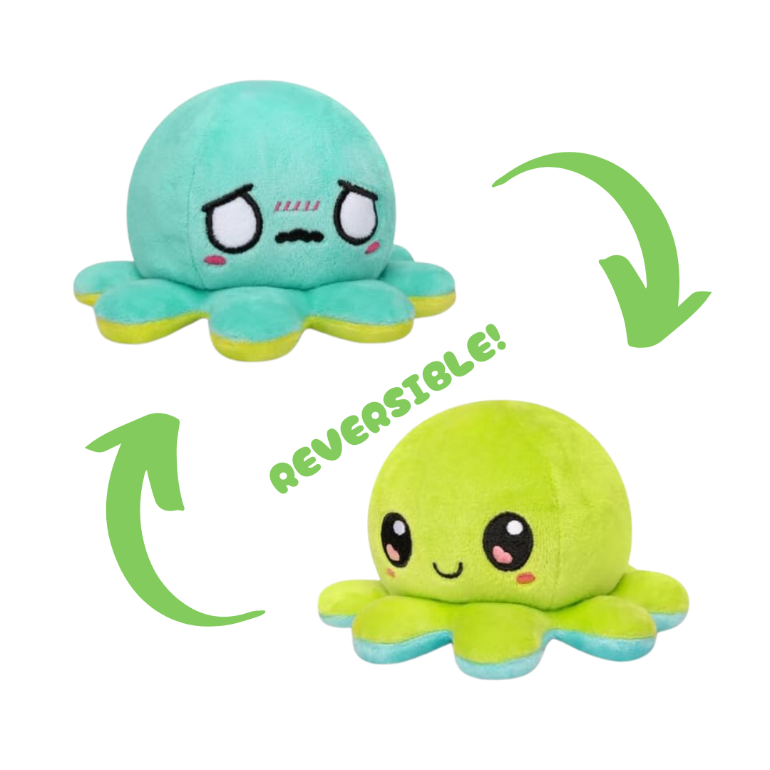 HAPPY GREEN & WORRID AQUA REVERSIBLE PLUSH