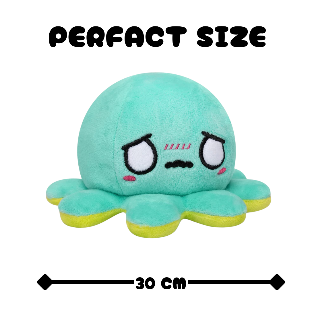 HAPPY GREEN & WORRID AQUA REVERSIBLE PLUSH