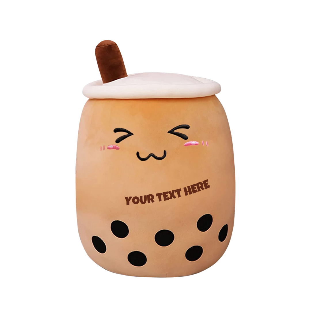 BROWN CLOSE EYE BOBA TEA PLUSH