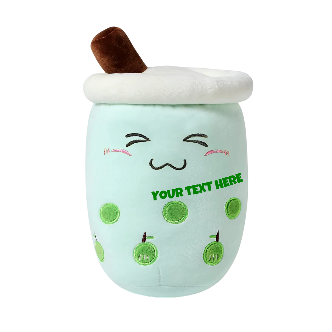 GREEN CLOSE EYE BOBA TEA PLUSH