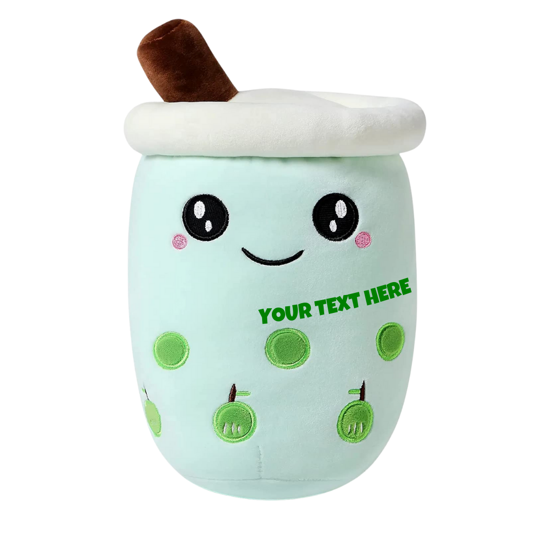 GREEN OPEN EYE BOBA TEA PLUSH