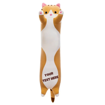 Brown Long Cat Plush Pillow