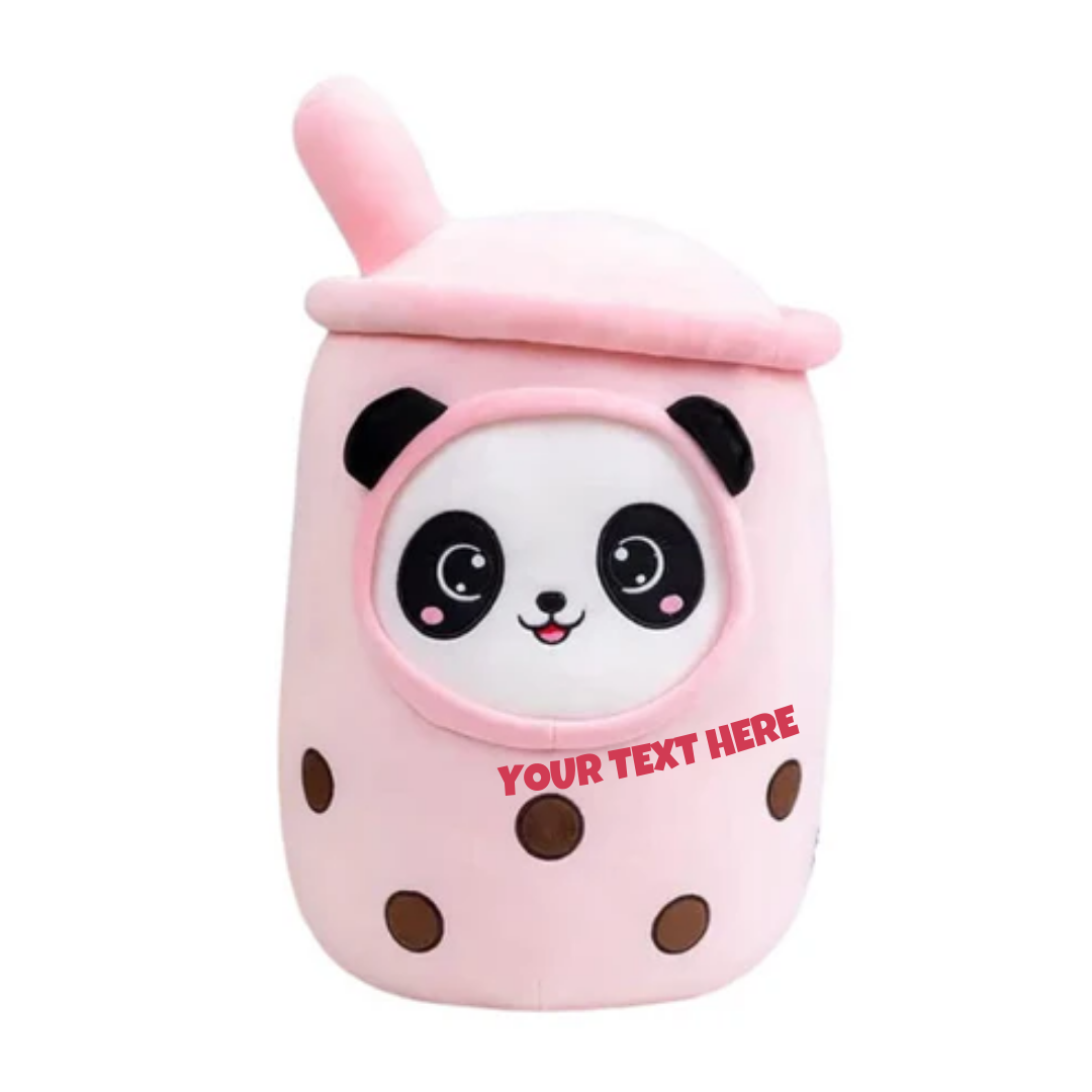 CUTE PINK BOBA PANDA PLUSH PILLOW