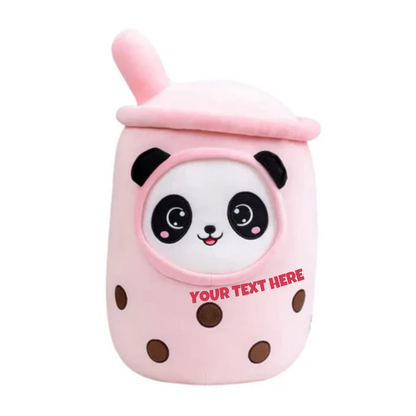 CUTE PINK BOBA PANDA PLUSH PILLOW