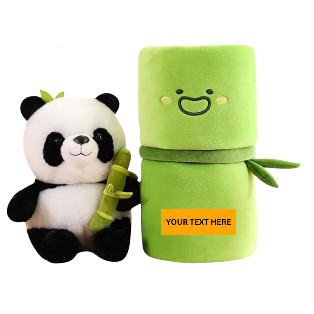 Cute Panda with Bamboo Plush Doll Soft Panda Stuffed Bear Plush Huggin TechMax