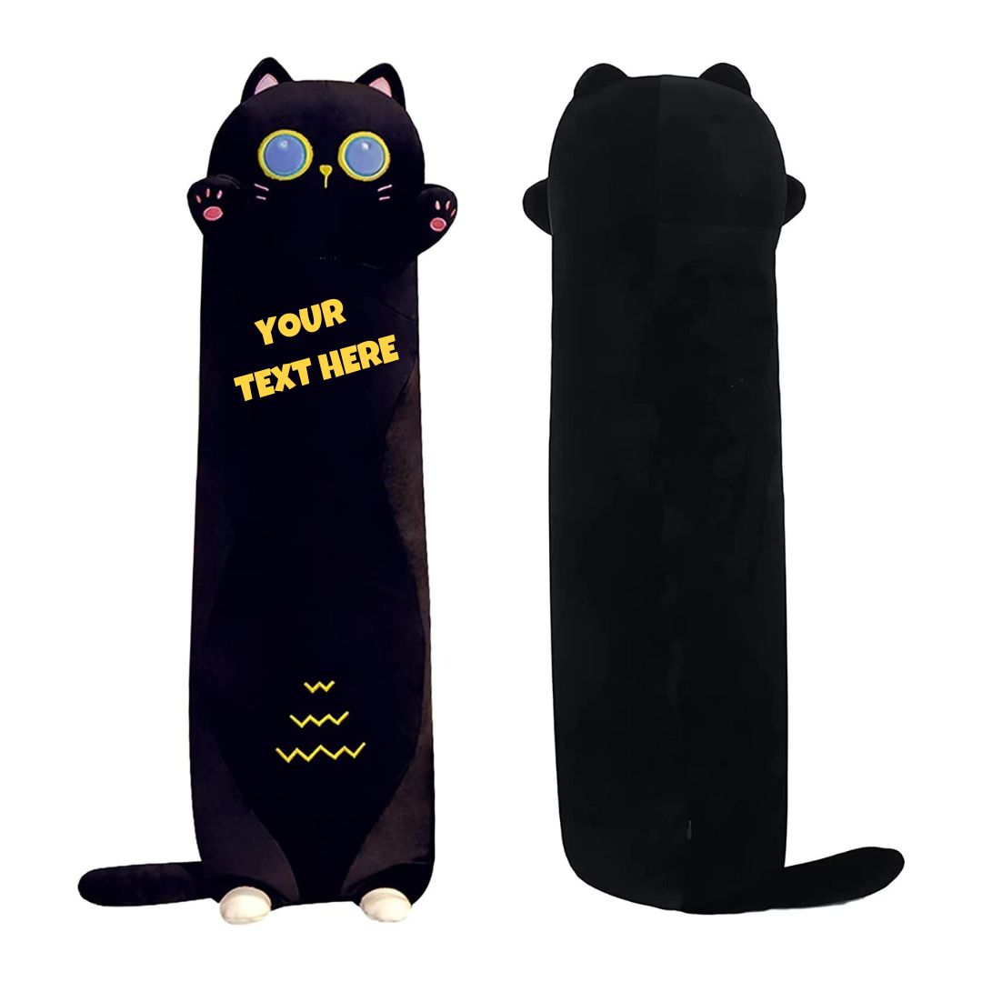 Black Long Cat Plush Pillows