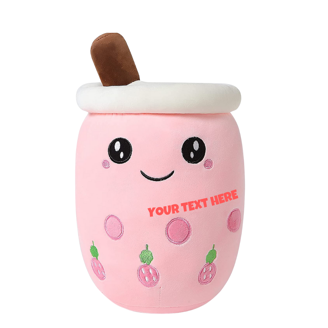 PINK OPEN EYE BOBA TEA PLUSH