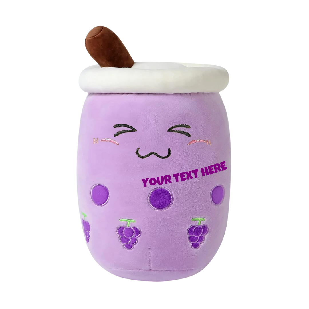 PURPLE CLOSE EYE BOBA TEA PLUSH