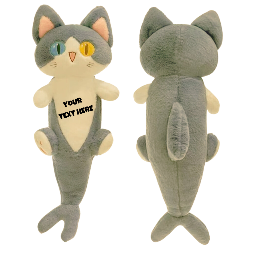 Cute Shark Cat Grey Long Plushie