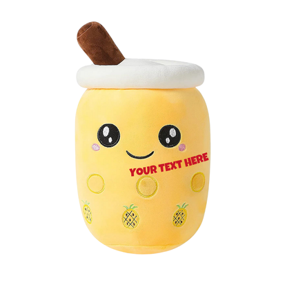 YELLOW OPEN EYE BOBA TEA PLUSH